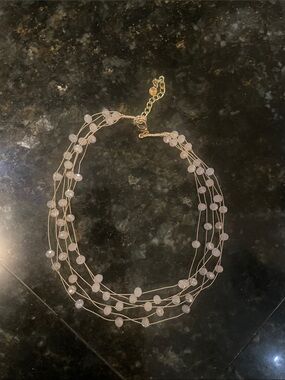Light Pink Multi Layered Beaded Necklace